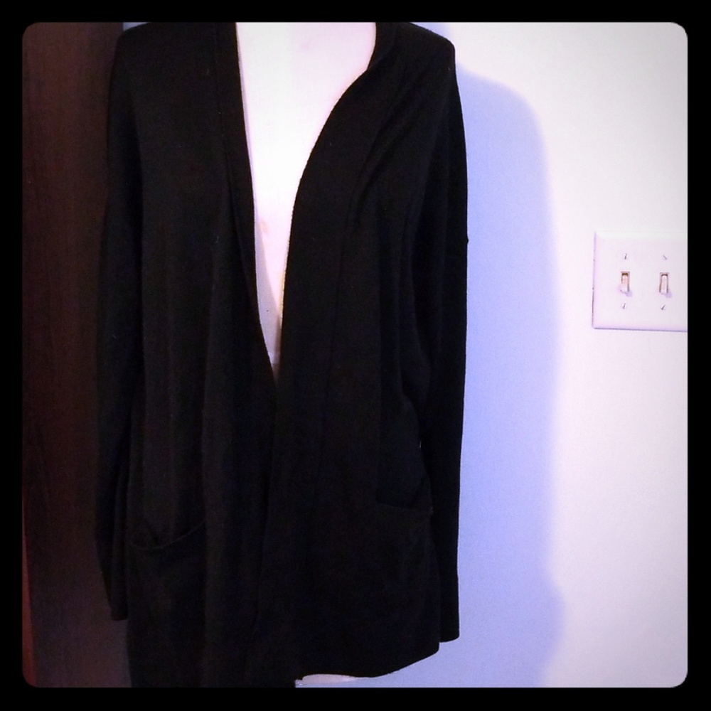 Loft black open cardigan